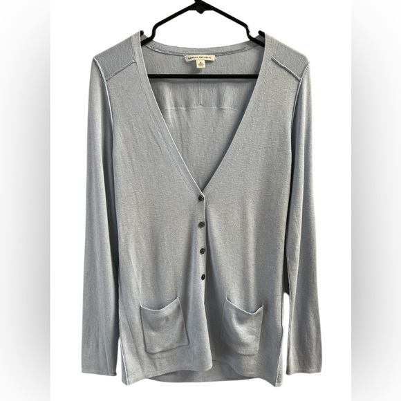 Banana Republic light blue silk button down sweater cardigan - Picture 1 of 5